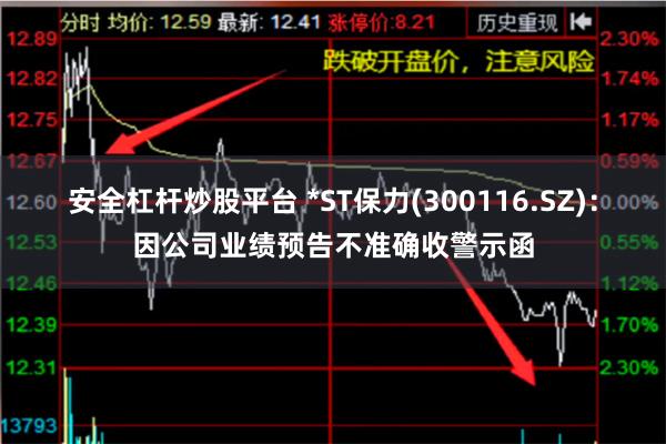 安全杠杆炒股平台 *ST保力(300116.SZ)：因公司业绩预告不准确收警示函