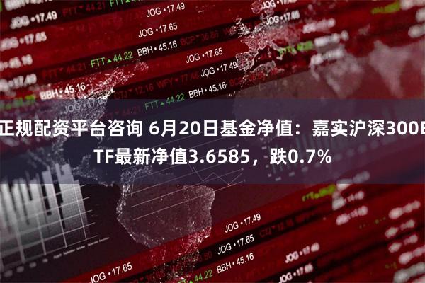 正规配资平台咨询 6月20日基金净值：嘉实沪深300ETF最新净值3.6585，跌0.7%