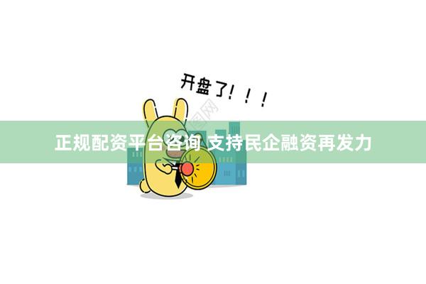 正规配资平台咨询 支持民企融资再发力