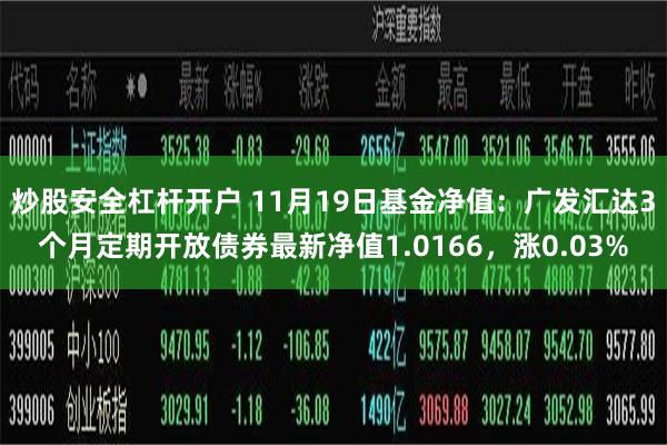 炒股安全杠杆开户 11月19日基金净值：广发汇达3个月定期开放债券最新净值1.0166，涨0.03%