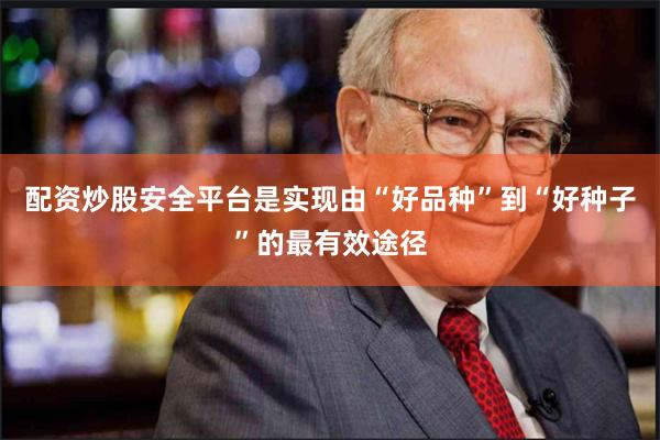 配资炒股安全平台是实现由“好品种”到“好种子”的最有效途径